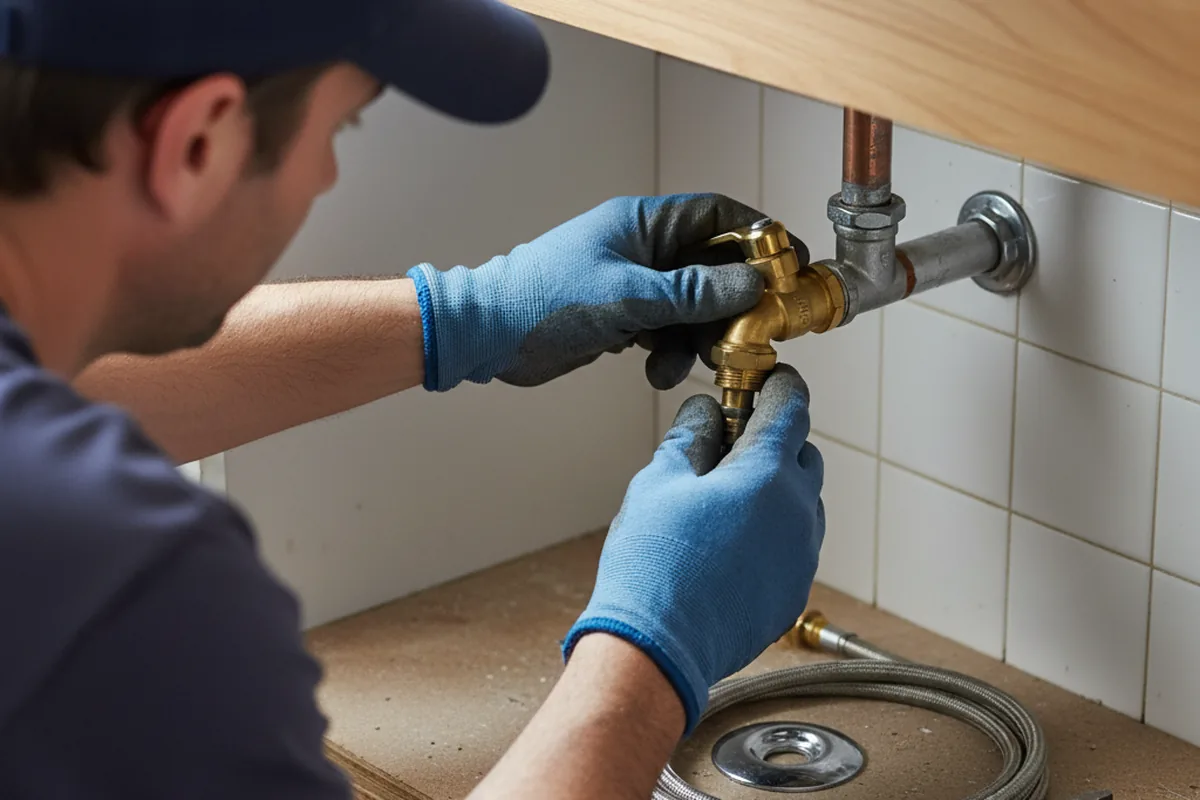 Shutoff valve and fitting work during Burst Pipe Repair in Salem